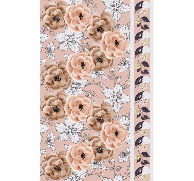 Tapet flori aranjament elegant bej - TenStickers