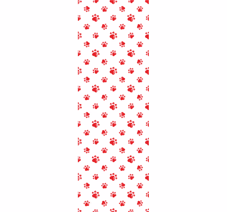Câine tapet amprente roșii de labe - TenStickers