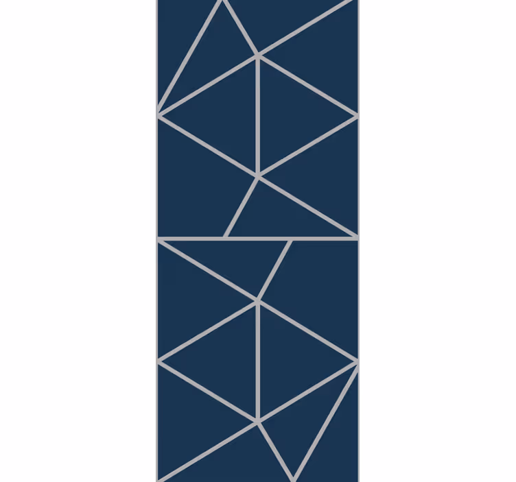 Tapet geometric motiv albastru linii subțiri - TenStickers