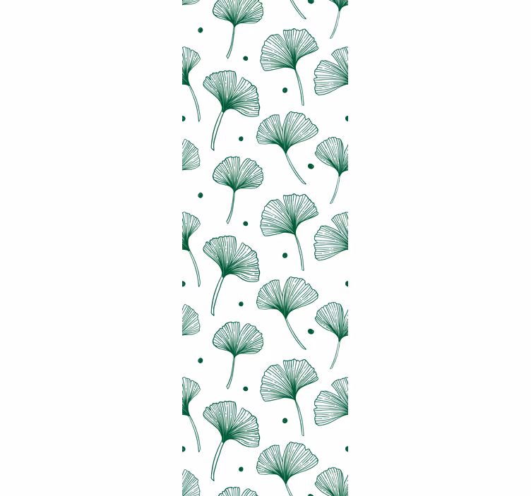 Tapet de frunze ginkgo verde elegante - TenStickers