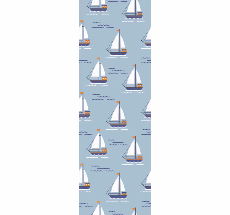Tapet baie barci cu pânze pe valuri - TenStickers