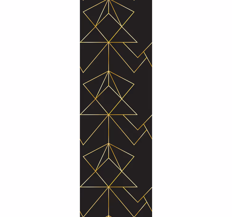 Tapet geometric forme de frunze de aur - TenStickers