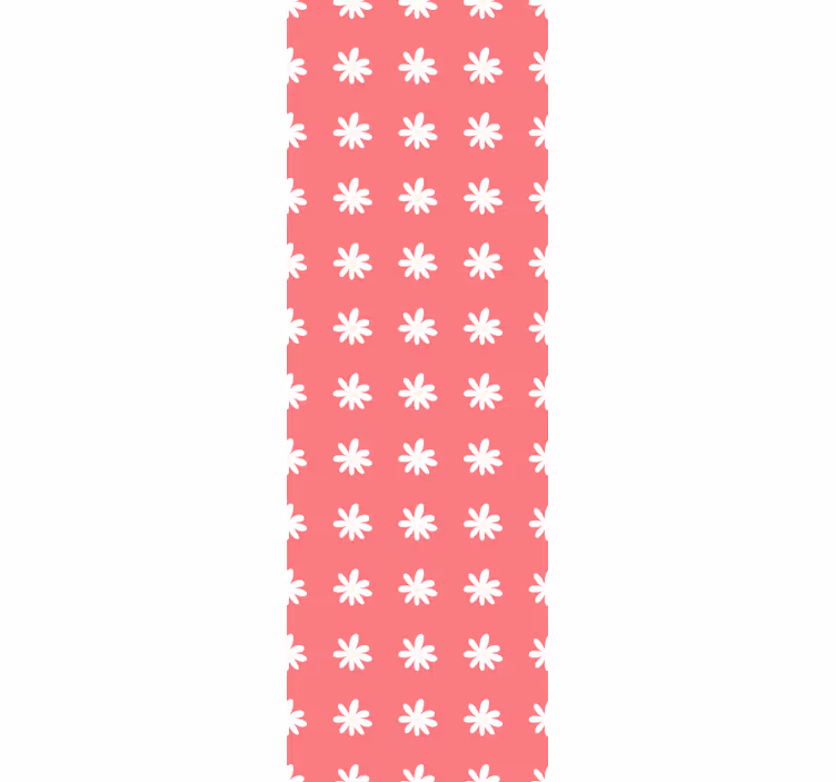 Tapet flori model floral roșu și alb - TenStickers