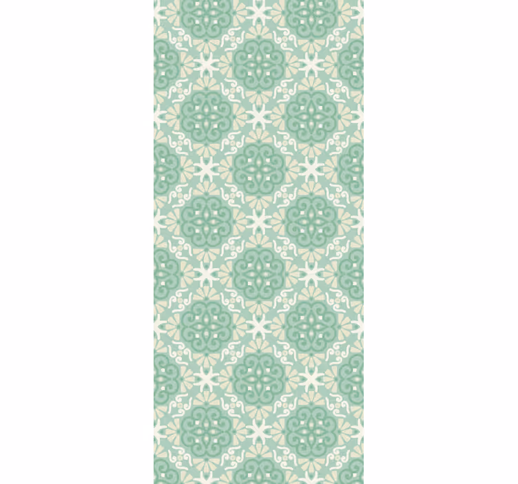 Tapete ornamentale motiv circular verde moale - TenStickers