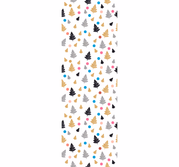 Copaci tapet model de pin colorat - TenStickers