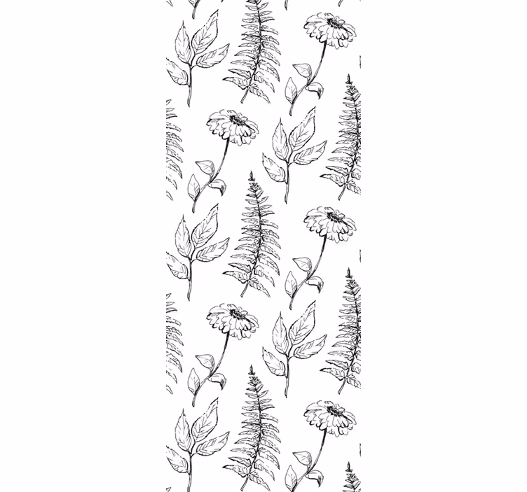 Tapet flori model de ferigă florală - TenStickers