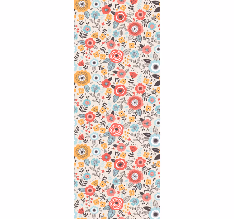 Tapet flori design floral colorat - TenStickers