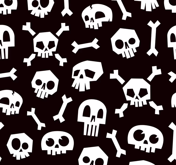 Tapet Halloween cranii și oase - TenStickers