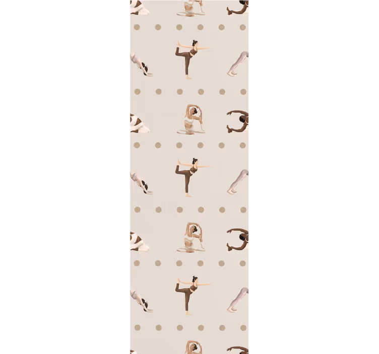 Tapet de artă figuri de poziții de yoga - TenStickers