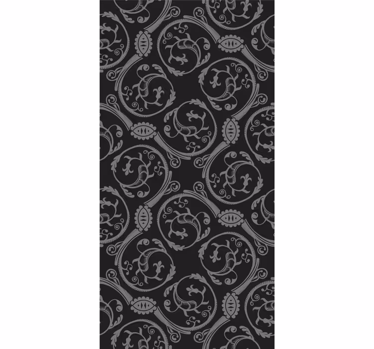 Tapet floral elemente negre elegante - TenStickers