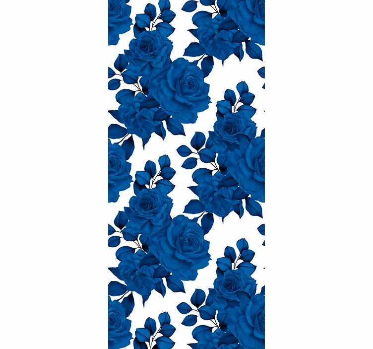 Tapet floral flori de trandafir albastru - TenStickers