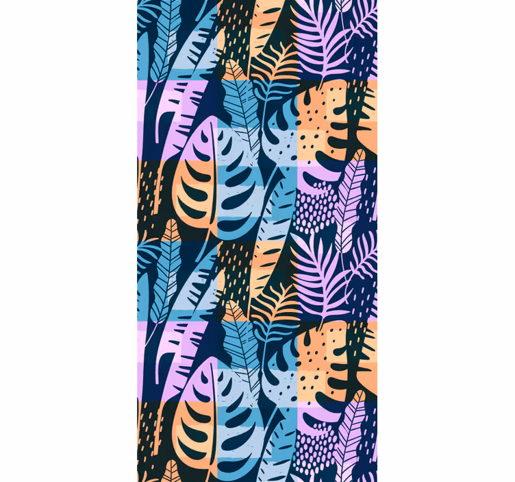 Tapet de frunze arta colorata tropicala - TenStickers