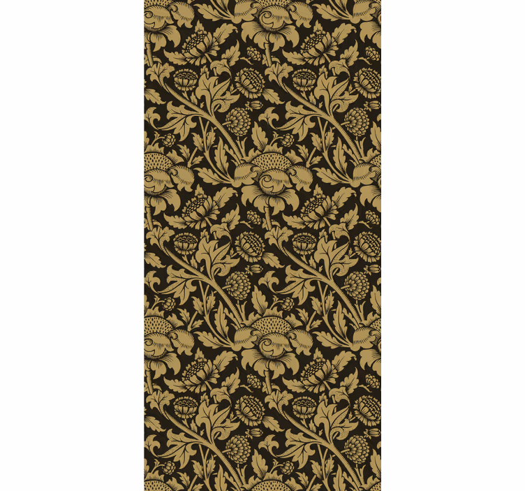 Tapet floral temă verdeață aurie - TenStickers