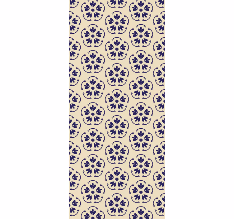 Tapet floral motive rotunde albastre - TenStickers