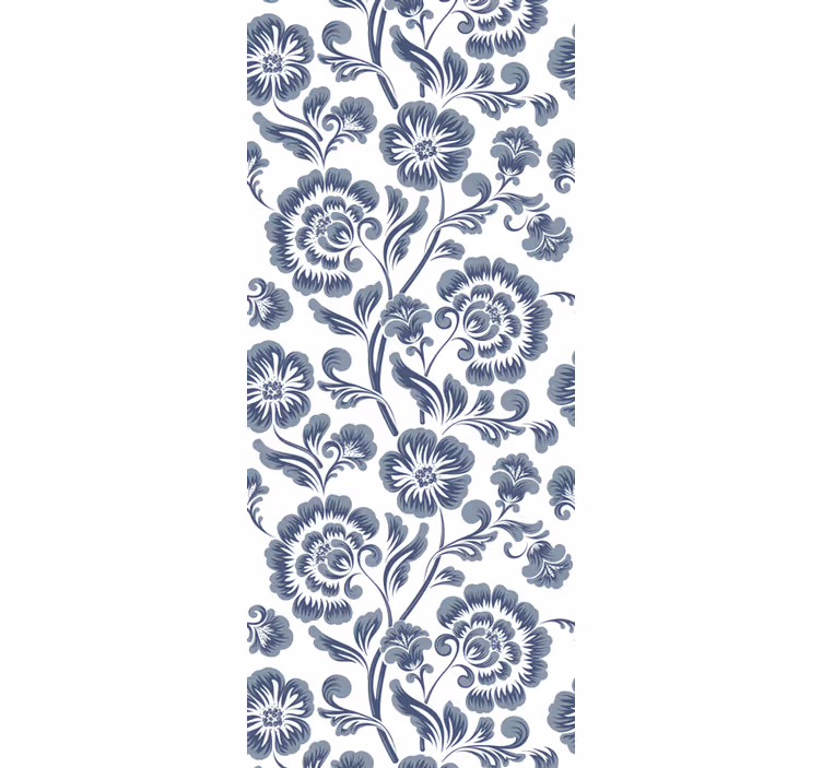 Tapet floral imprimeu elegant bleumarin - TenStickers