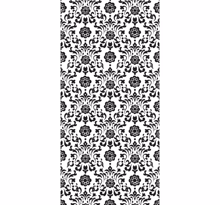 Tapet floral clasic alb-negru - TenStickers