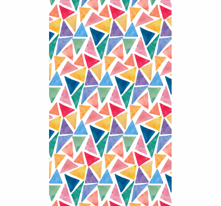 Tapet geometric triunghiuri colorate vesele - TenStickers