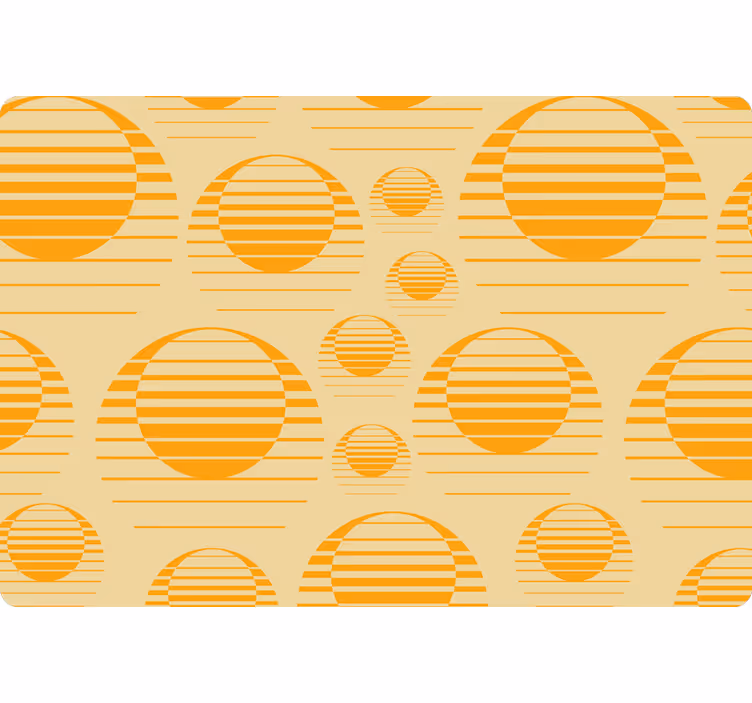 Tapet geometric soarele retro portocalii - TenStickers