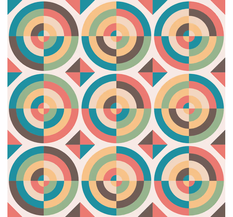 Tapet geometric forme abstracte retro - TenStickers