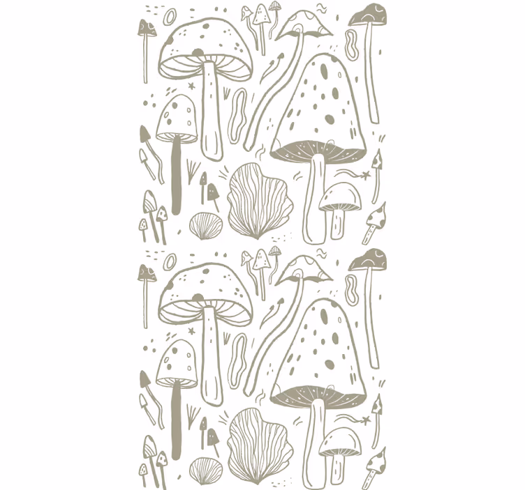 Tapet natura model ciuperci bej - TenStickers