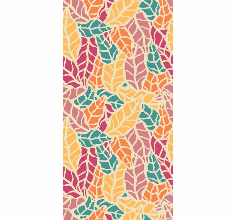 Tapet de frunze mozaic colorat - TenStickers