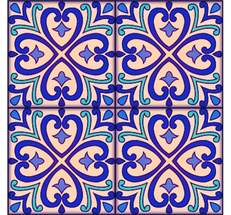 Tapet gresie flori talavera - TenStickers