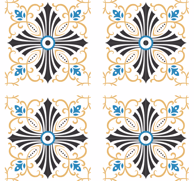 Tapet ornamental design vintage cu spirale încrucișate - TenStickers