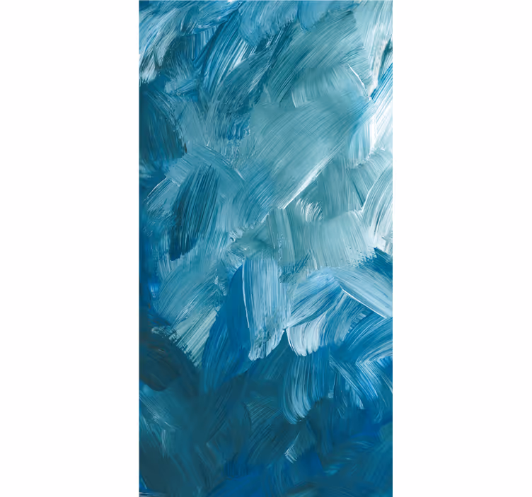 Tapet ornamental cu pensulă abstractă albastră - TenStickers