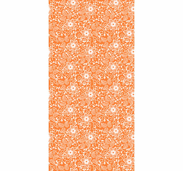 Tapet flori model paisley portocalie - TenStickers