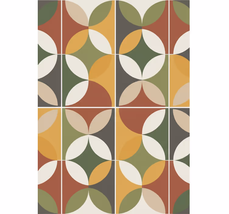 Tapet camera de zi forme geometrice abstracte pământii - TenStickers