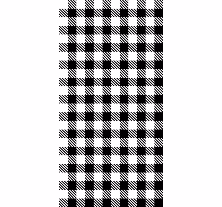 Tapet dormitor vichy alb și negru - TenStickers