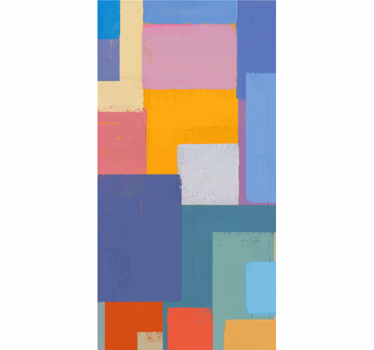 Tapet ornamental pictură abstractă pătrate colorate - TenStickers