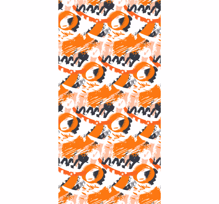 Tapet ornamental cu tușe abstracte de apă portocalii - TenStickers