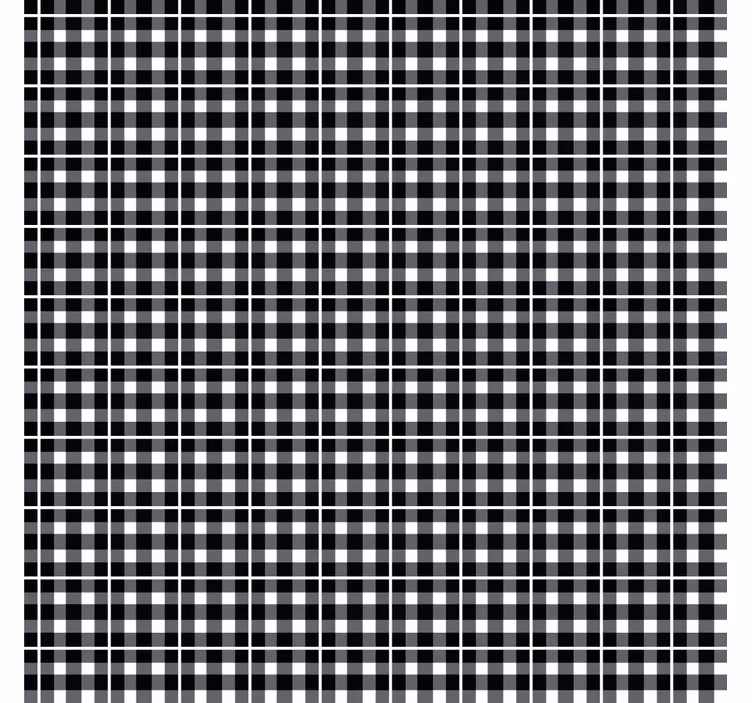 Tapet ornamental model gingham alb-negru - TenStickers