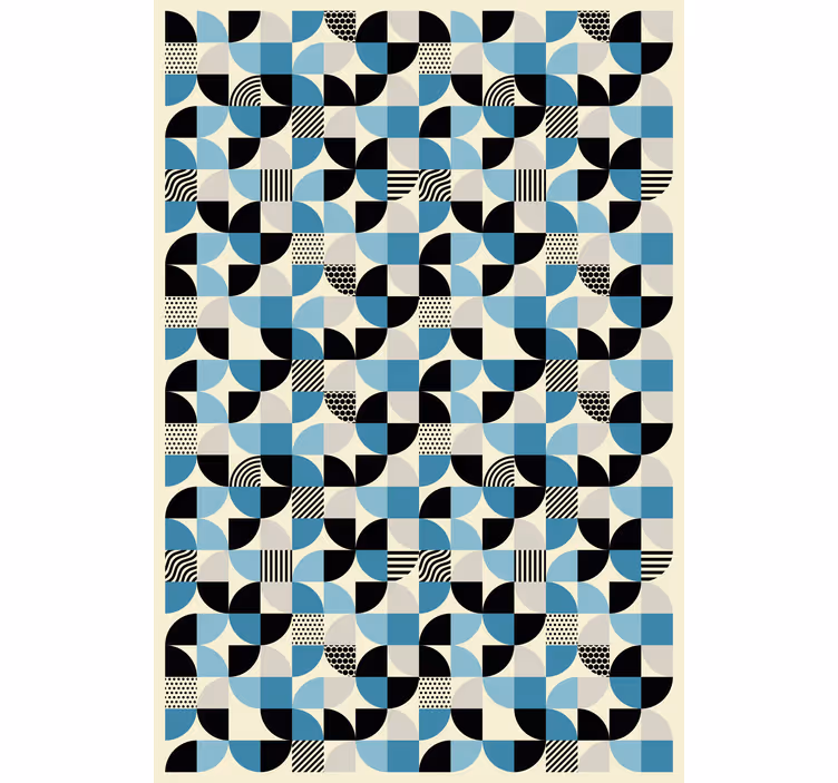 Tapet ornamental model bauhaus retro albastru - TenStickers