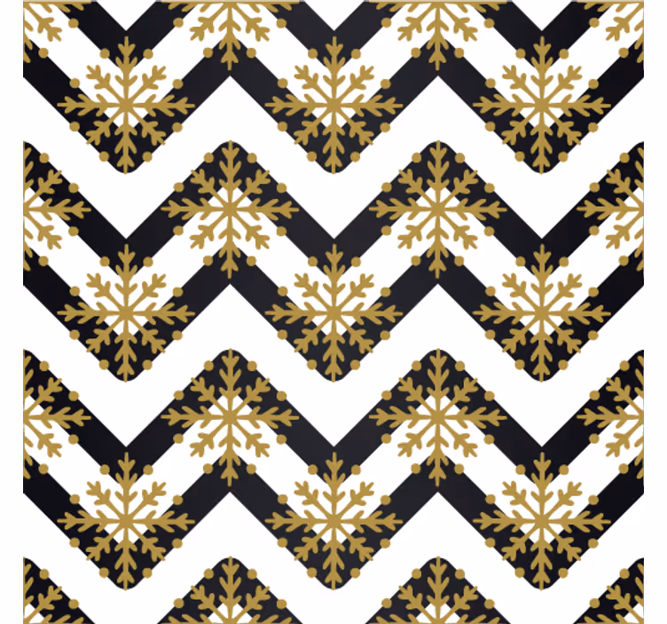 Tapet ornamental cu model floral în chevron - TenStickers