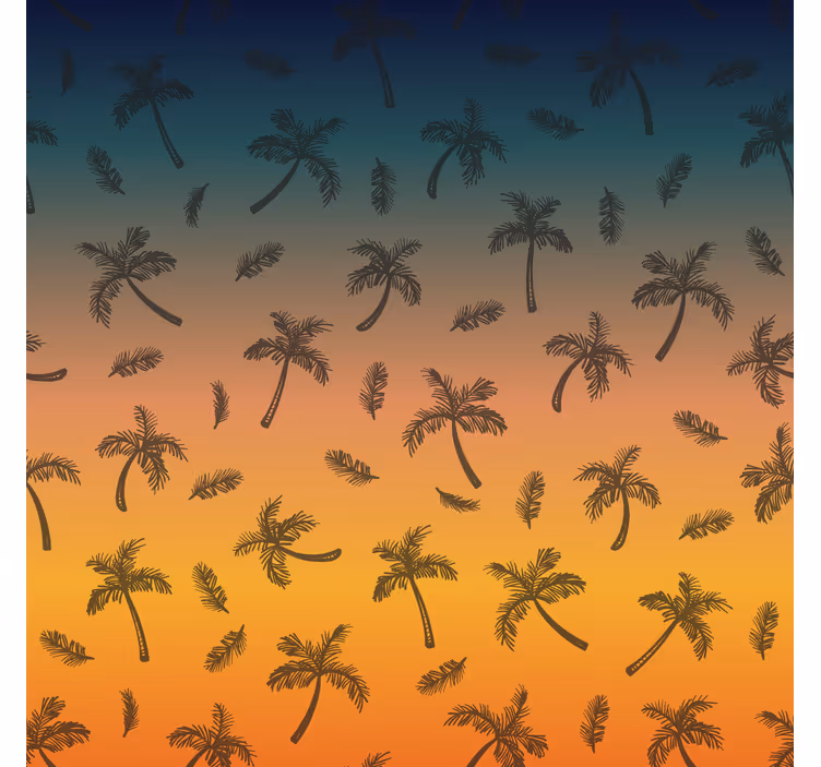 Tapet ornamental peisaj cu palmieri tropicali - TenStickers