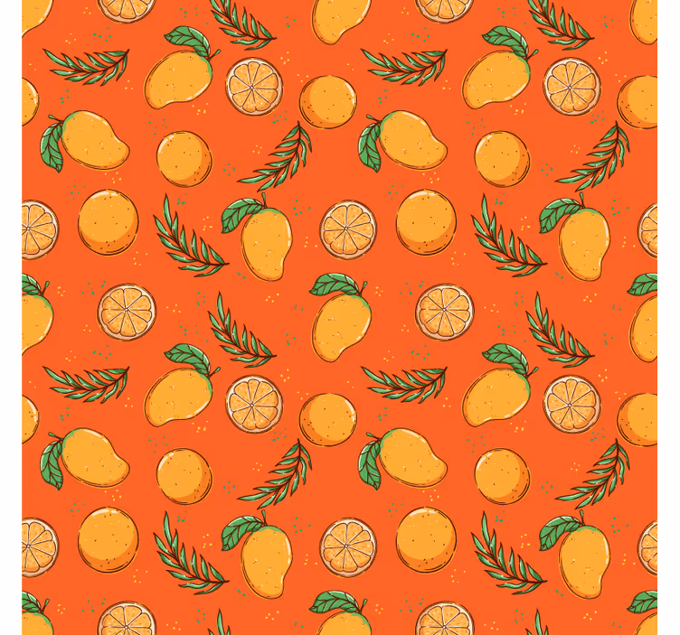 Tapet ornamental cu model de citrice - TenStickers