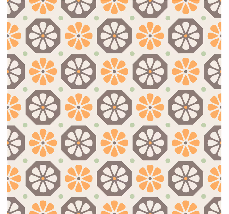 Tapet ornamental cu accente florale - TenStickers