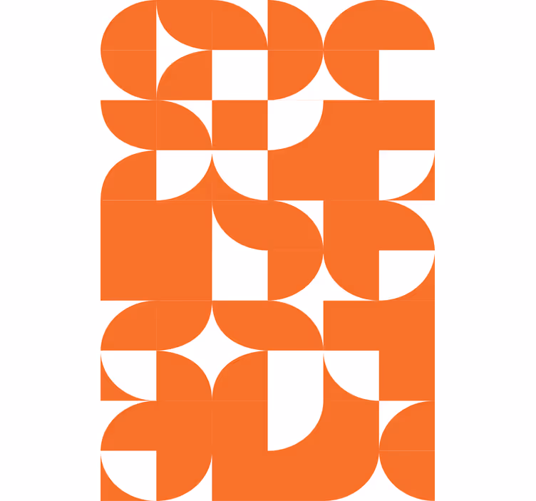 Tapet texturat model geometric cercuri portocalii - TenStickers