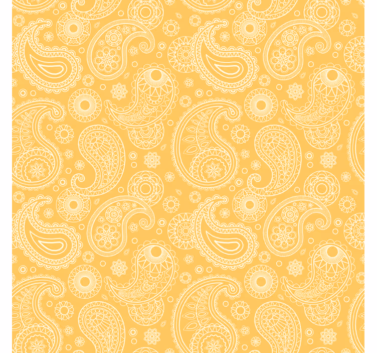 Tapet camera de zi paisley galben arabesc - TenStickers