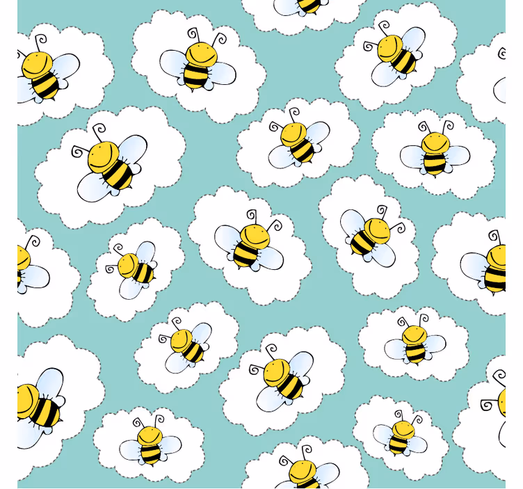 Tapet copii nori și albine - TenStickers