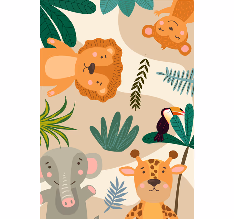 Tapet de animale pentru copii din jungla nordică - TenStickers