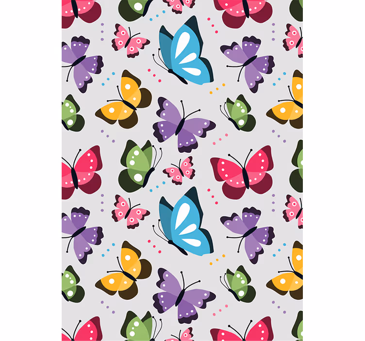 Tapet de animale fluturi colorați zburători - TenStickers