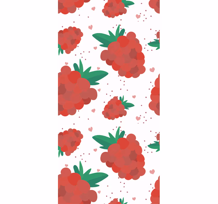 Tapet dormitor cu model de fructe de pădure acvarelă - TenStickers