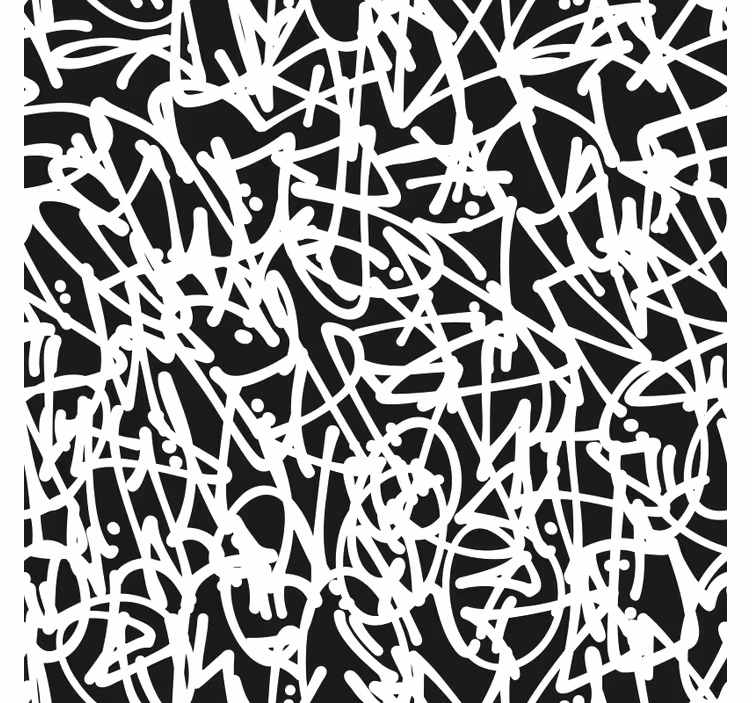 Tapet dormitor graffiti alb-negru - TenStickers