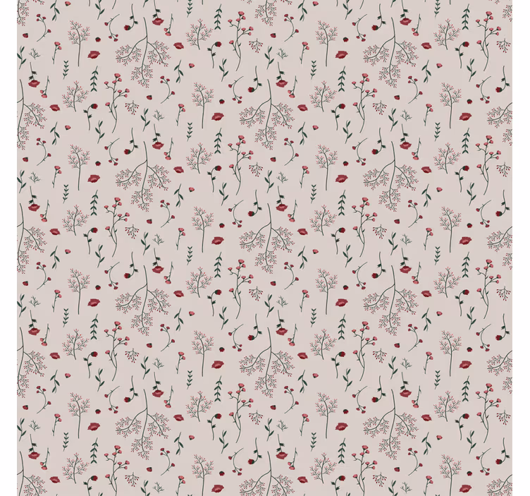 Tapet texturat cu model floral roșu minimalist - TenStickers