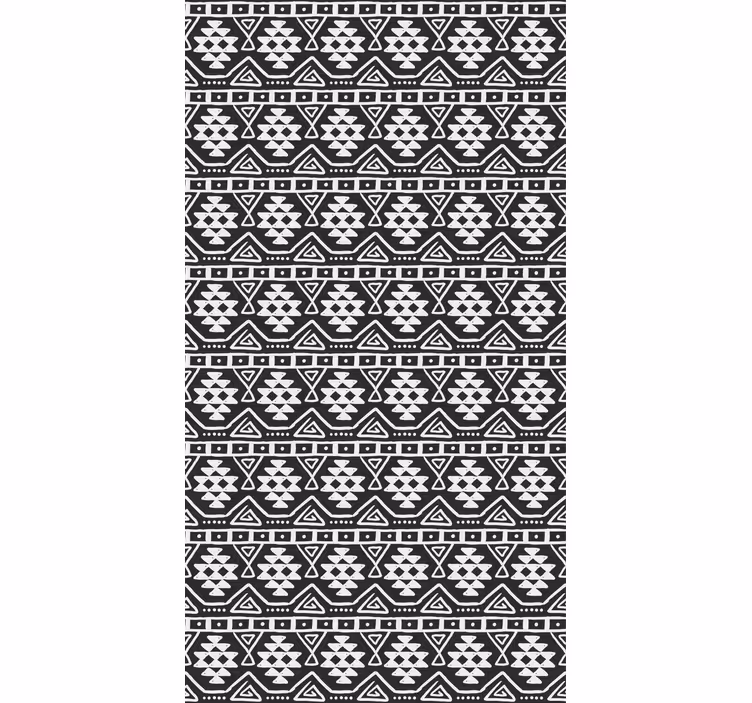 Tapet texturat cu model boho alb-negru - TenStickers