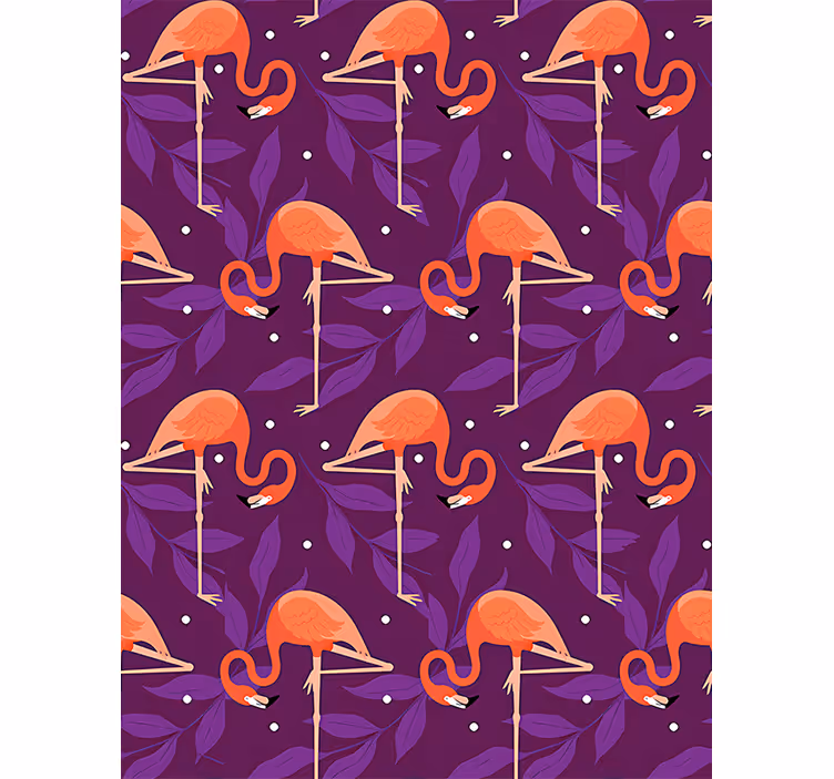 Tapet păsări flamingo tropicali roz - TenStickers