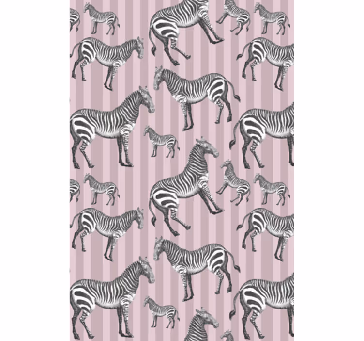 Tapet de animale model ilustrație vintage cu zebre - TenStickers